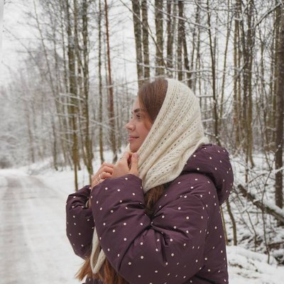 Косынка спицами