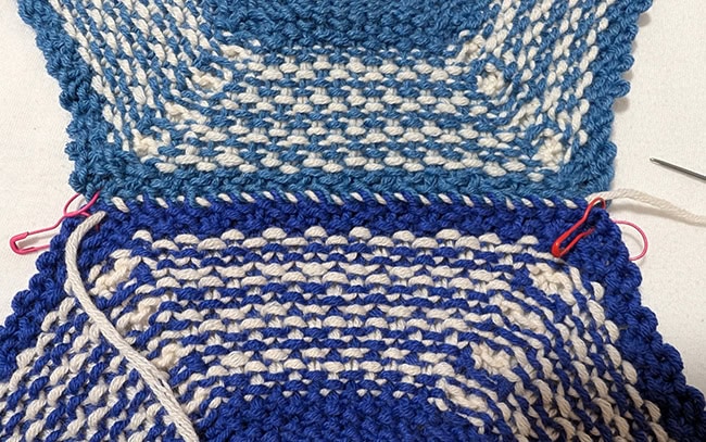 The seam fully sewn together.