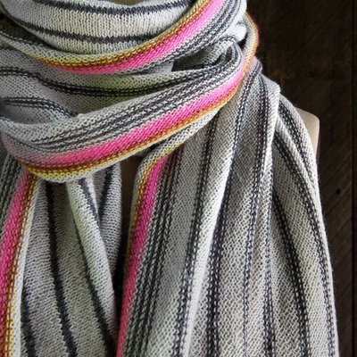 Ticking Stripe Wrap: Free Scarf Knitting Pattern